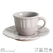 Antique Grey Tea Cup and Saucer